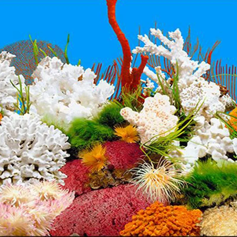 Aquarium background paper HD picture 7d three-dimensional fish tank wallpaper painting double sided aquarium decorati | Дом и сад