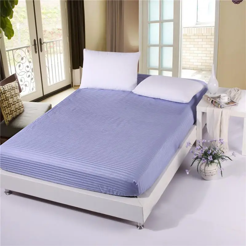 70 натяжная простыня из 100% хлопка Высококачественная атласная в полоску