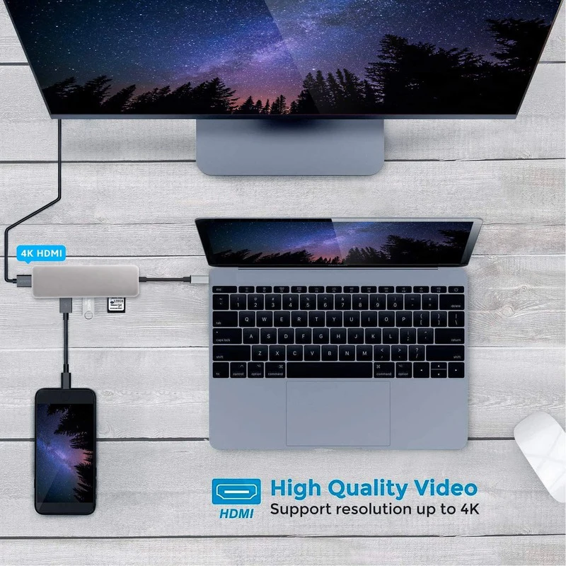 USB концентратор Basix типа C на Multi 3 0 HDMI адаптер док станция для MacBook Pro Huawei Mate 30 1