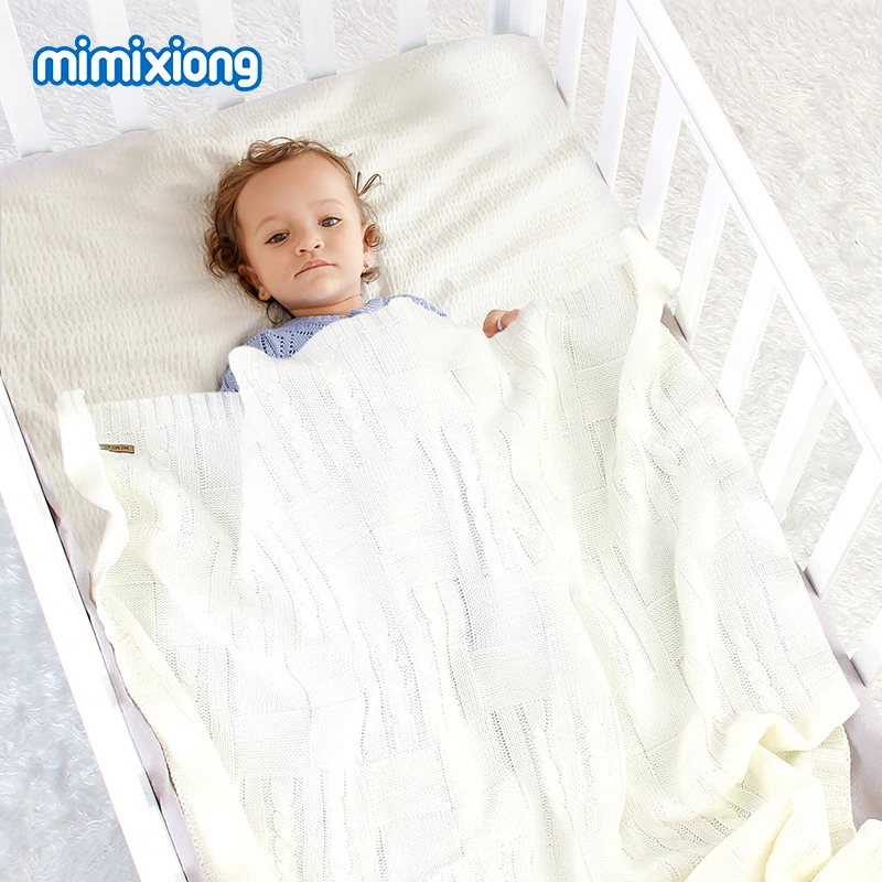 Baby Blankets Knitted Newborn Bebes Stroller Bedding Sleep Cover 100*80cm Solid Infant Swaddle Wrap Blanket Quilt Multi-Function