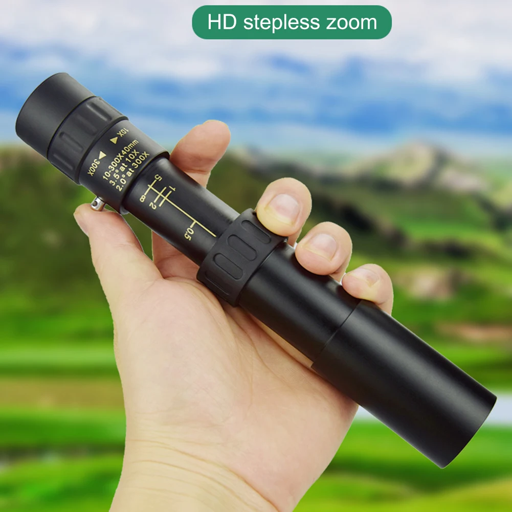 

10-300X Professional Portable Monocular Telescope BAK4-Prism Retractable Waterproof Phone Binoculars Optics Scope for Outdoor