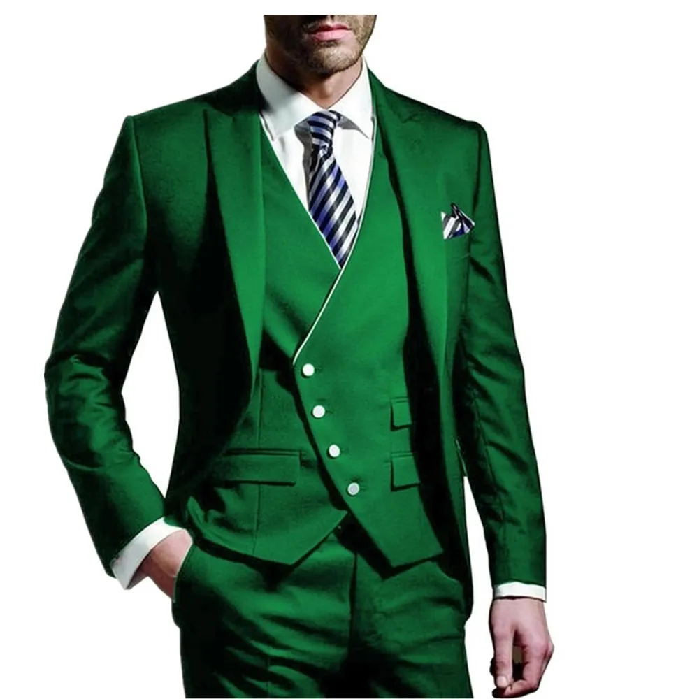 

Three Pieces Men suits Notched Lable Purple Groomsuit Blazer One Button Formal Business Suits Tuxedo（Blazer+Vest+Pants）