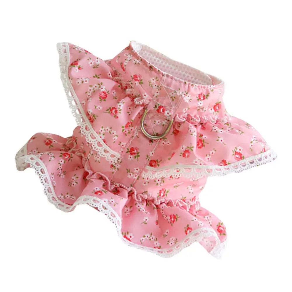 

1pc Creative Pet Clothes Durable Cat Vest Floral Lace Pet Clothes with 1pc Rope