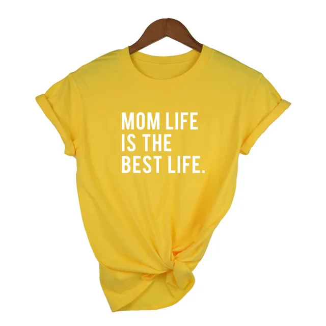 Футболка с надписью Mom Life Is The Best Tumblr летние модные футболки круглым вырезом и