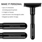 Безопасная бритва QShave для мужчин, черная, регулируемая, Классическая, с подставкой, 5 лезвий в подарок