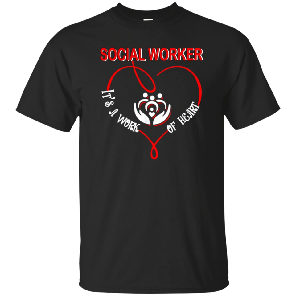 Черная футболка с принтом Social Worker it A Work Of Heart S-2Xl | Мужская одежда