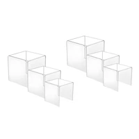 clear acrylic display risers for pop figures 2 sets cupcake stand hoder shop retail bridge rack 3inch4inch5inch