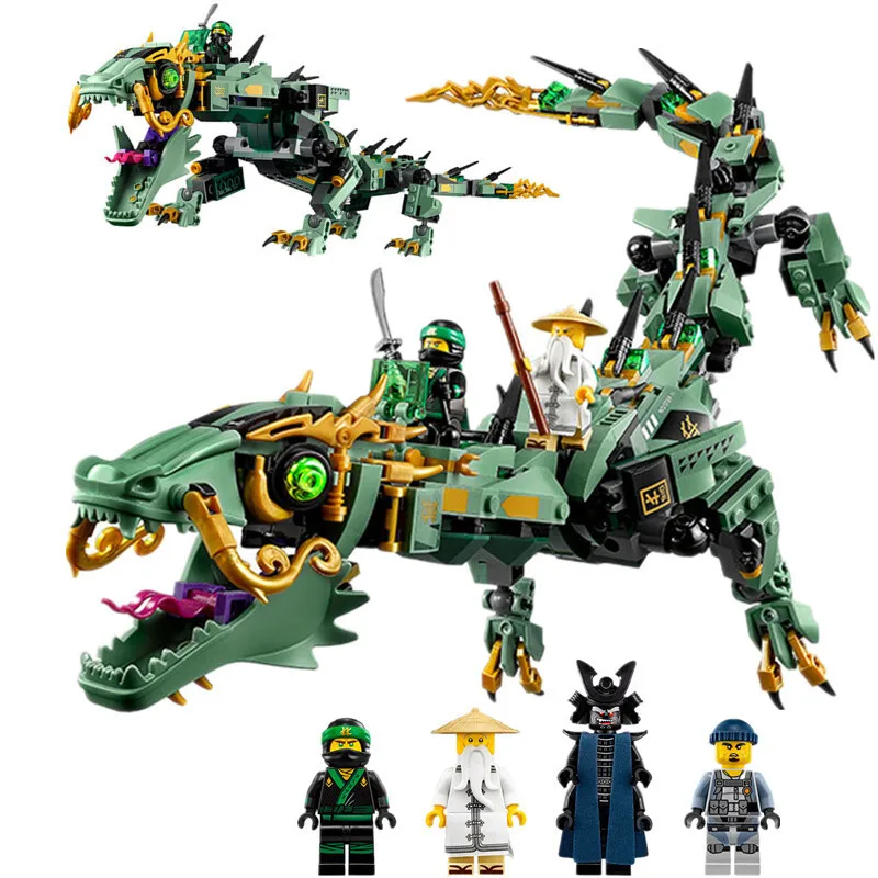 

574pcs Mecha Dragon Building Blocks Toys For Kids Compatible lepinge 70612 Ninjagoes Green Ninja Mech Dragon Blocks
