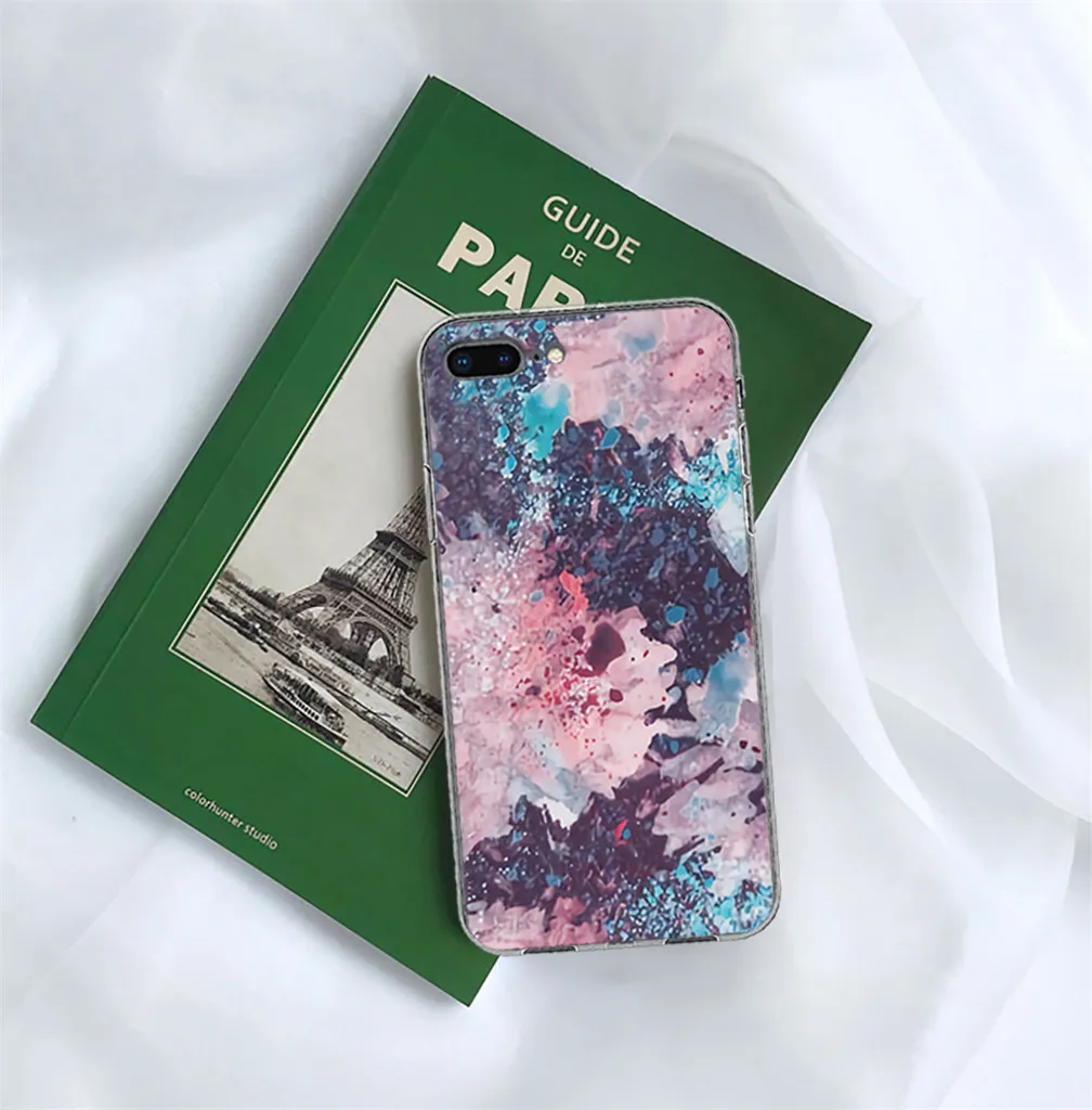 Blue sea DIY Painted Phone Case for iPhone x 7 7s 5 6 6s 8 plus Xs XR Max Space Planet Star Pattern Ocean Cover Coque |