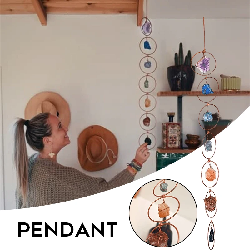 

Кристалл 7 Чакра, драгоценный камень, украшение на стену, окрашенный акриловый кулон для дома, гостиной, спальни LB88