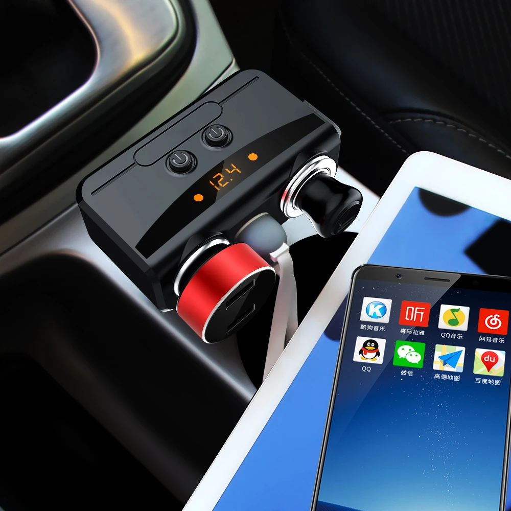 

Car Cigarette Lighter Socket Splitter Plug For Mobile Phone USB devices Auto Accessories with LED Dual USB Charger Ports Adapter