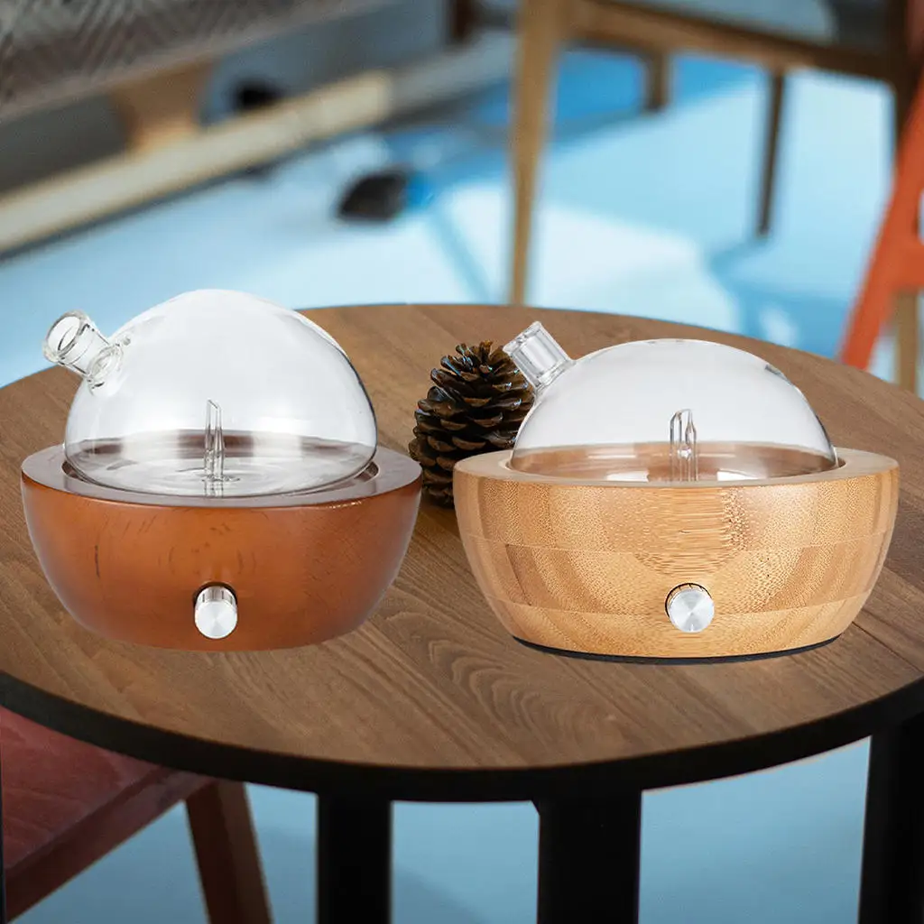 

Бесводный распылитель эфирных масел, распылитель деревянного стекла, увлажнитель воздуха для ароматерапии с красочной светодиодный Ной по...