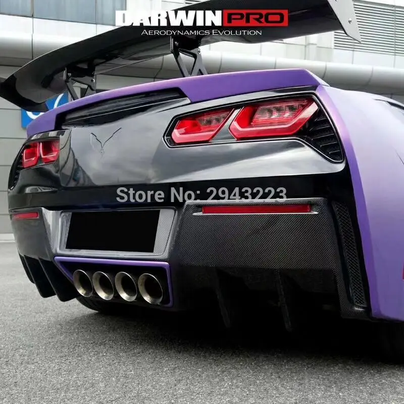 Для 2014-2015 Corvette C7 RK-Sports Style задний диффузор из углеродного волокна бампер для губ |