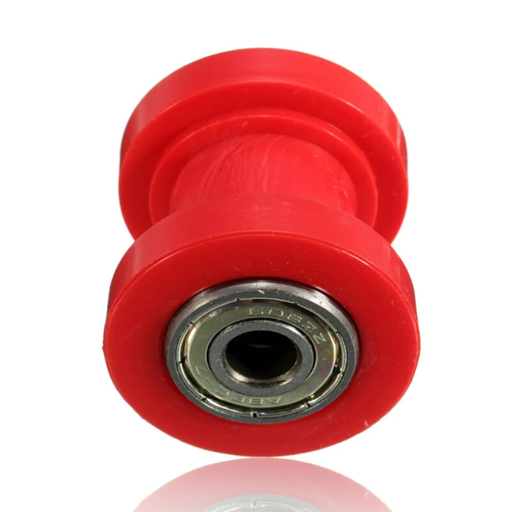 

Red 8mm Chain Roller Slider Tensioner Pulley Wheel Guide Transmission Belt