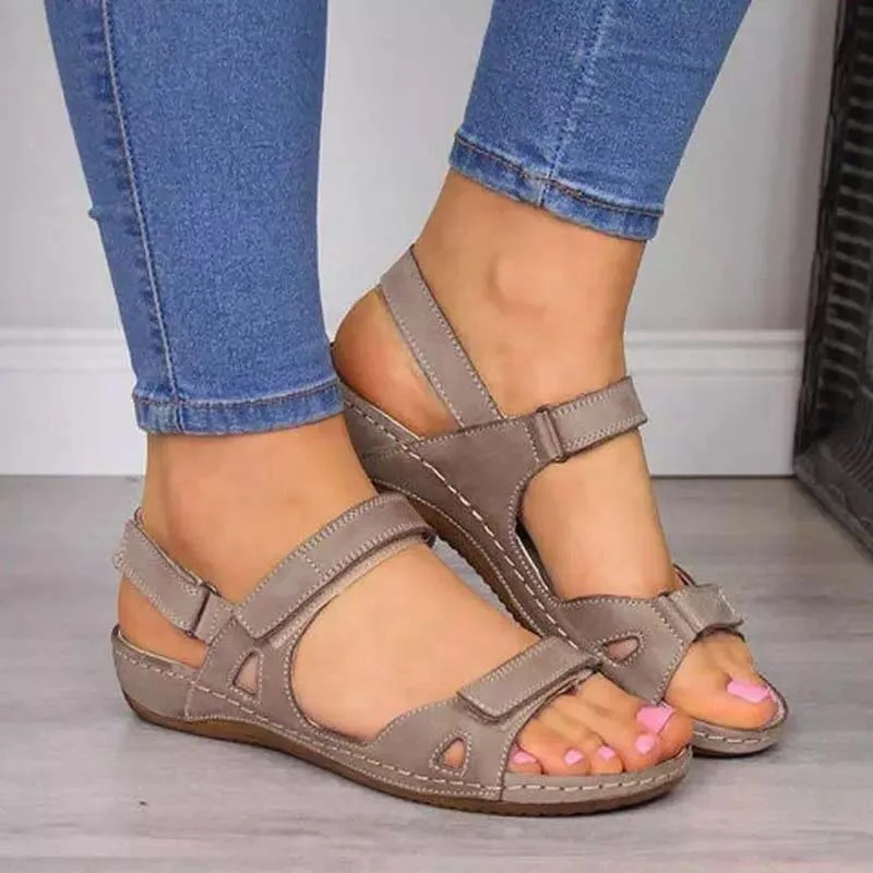 

Summer Woman Sandals New College Style Ladies Sandals Low Heel Wedge Casual Women Shoes Fashion Leather New Shoes For Femme