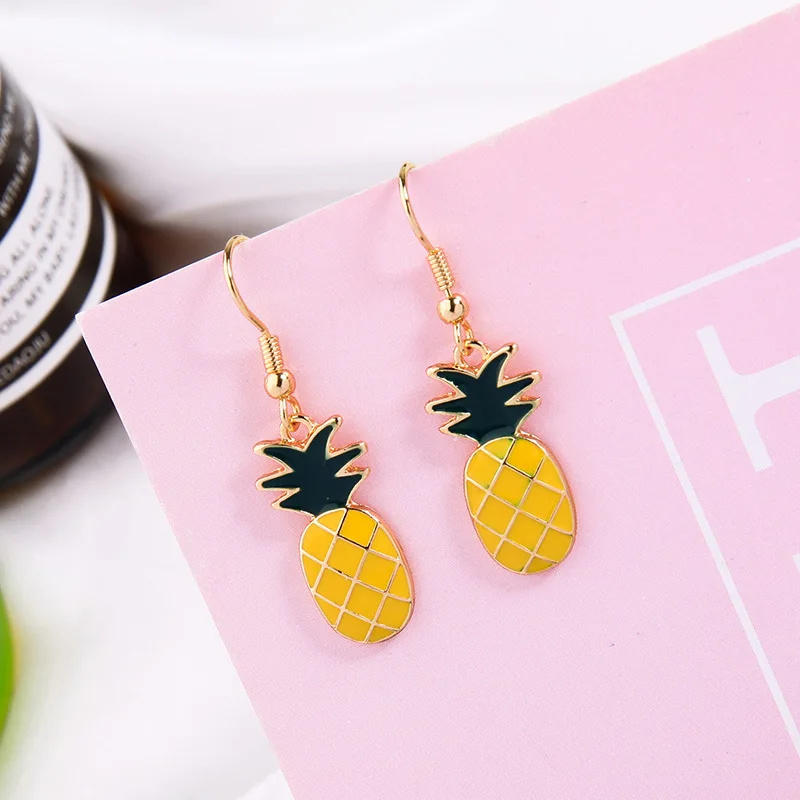 Корейская версия эмалированной глазури серьги с фруктами свежие нишевые сережки