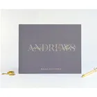 Персонализированная книга с именами и датой для гостей, свадебная книга для гостей, горизонтальная Золотая фольга, монограмма для дня рождения, индивидуальная книга с сувениром