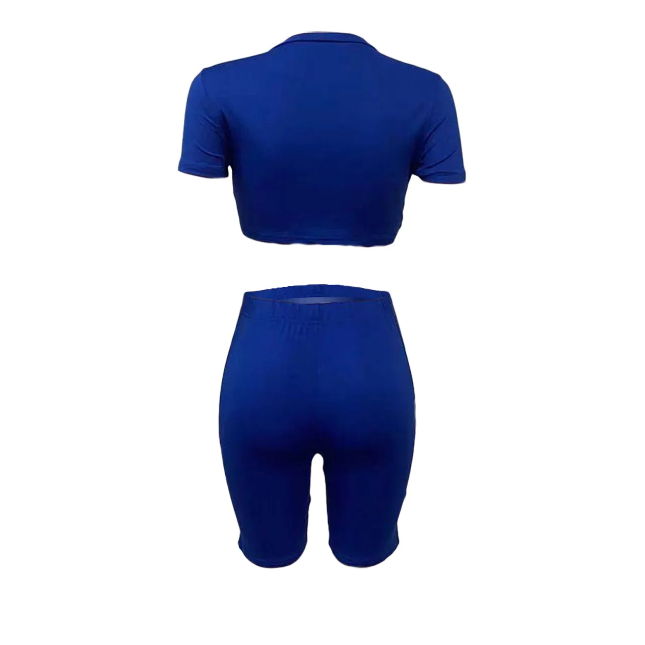 

Summer Best-selling Solid 2-piece Short-sleeved Blouse with Navel and High Waist Shorts for Casual Sports Running Women's Wear