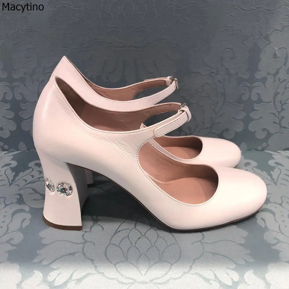 Туфли женские на толстом каблуке профессиональные классические туфли с ремешком