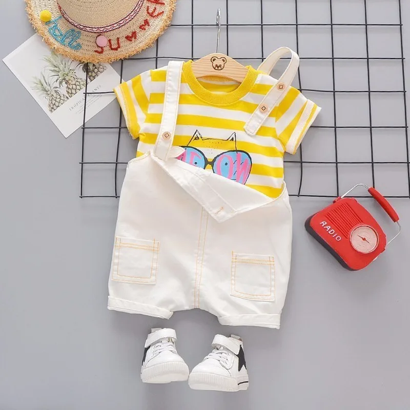 Летняя одежда для маленьких девочек Одежда малышей Модная младенцев Костюмы