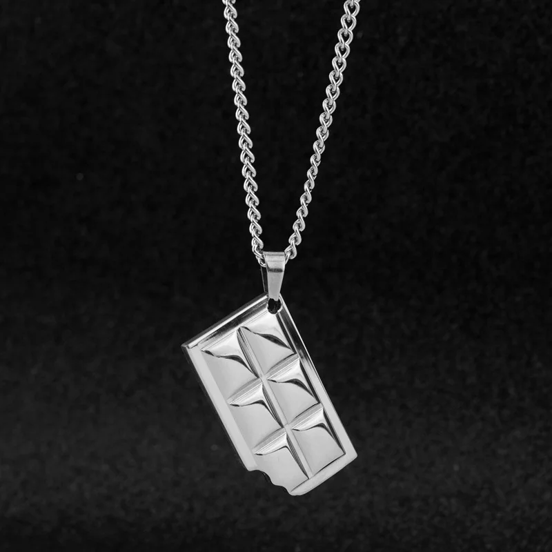 

Fashion Rock Hiphop Long Sweater Chain Chocolate Pendant Necklace Women Men Jewelry Stainless Steel Never Fade Jewelry Collares