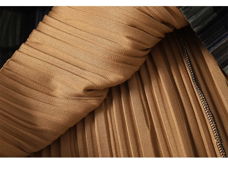 Женская шерстяная юбка миди винтажная плиссированная желтого и зеленого цветов