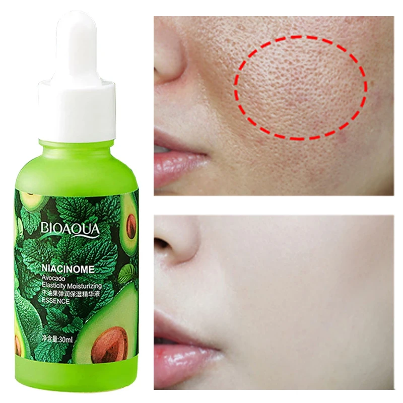 

1Pcs Face Serum Moisturizing Nourish Brighten Firming Anti-Wrinkle Lighten Pores Oil Control Avocado Extract Skin Care 30ml