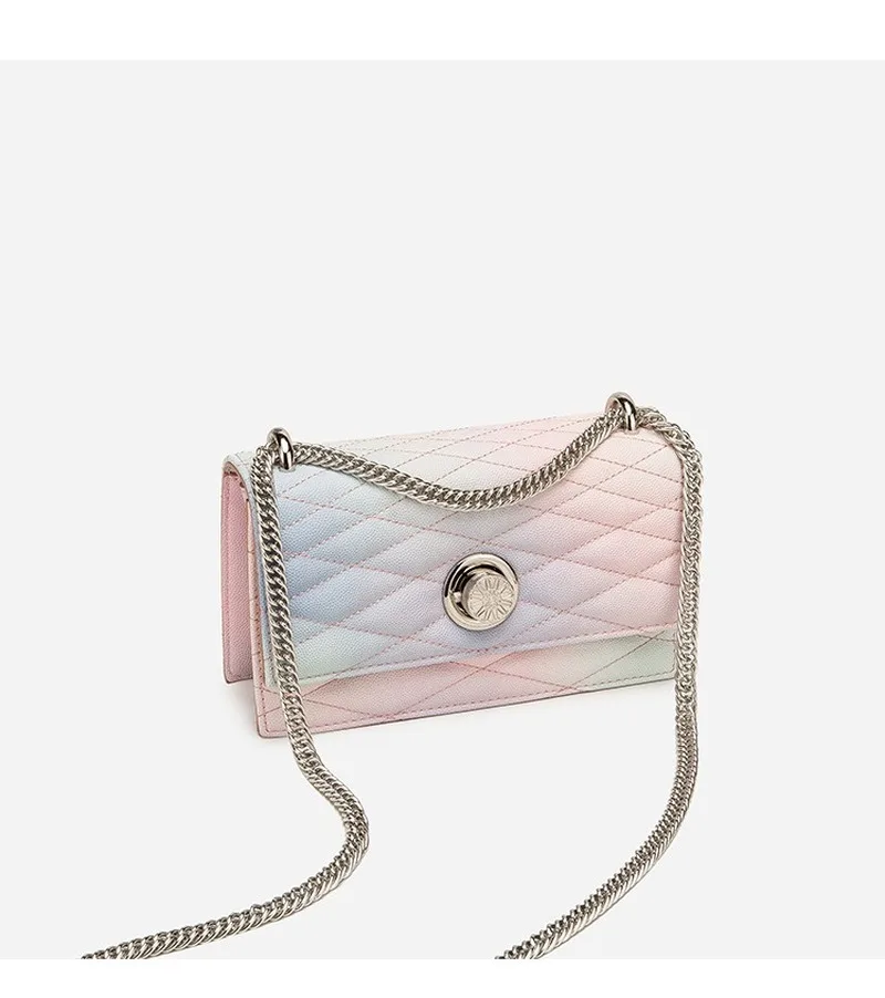 

Rainbow bag French niche rhombic chain women's small bag spring 2021 new fashion wild personality single shoulder messenger bag