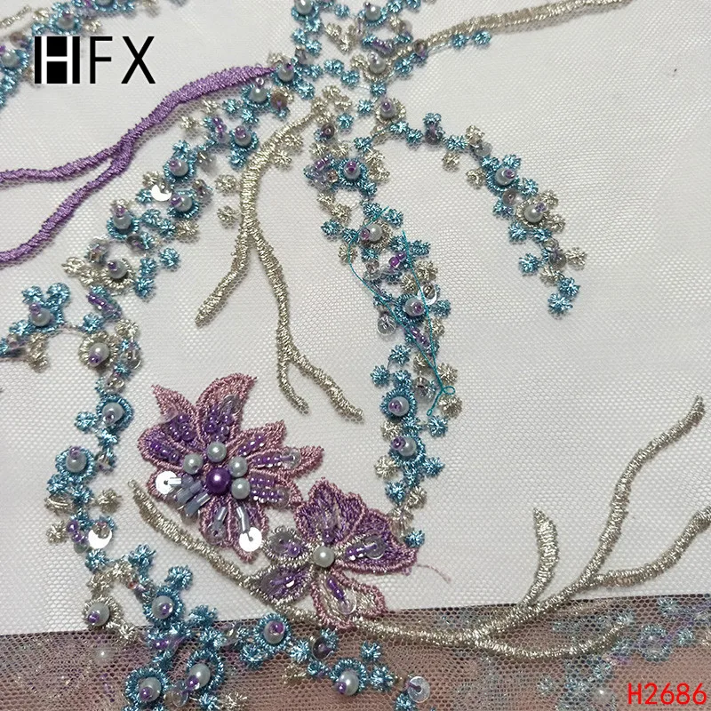 HFX мятно-зеленый 3D свадебный букет Тюль африканская кружевная ткань высокого качества красивый французский тюль для свадебного платья H2686