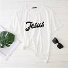 Женские футболки Seeyoushy с принтом Иисуса, 2021, рубашки для женщин, женская простая одежда, повседневный женский топ, женская футболка с коротким рукавом