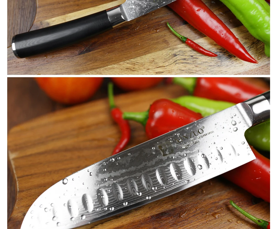 XINZUO " нож Santoku vg10 Дамасские японские кухонные ножи из нержавеющей стали профессиональный нож шеф-повара инструменты для приготовления G10 Ручка