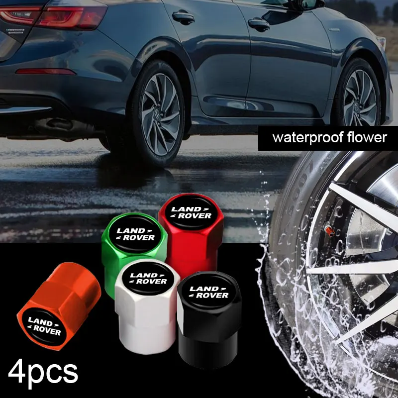

4Pcs Car Goods Dustproof Cap Car Tire Valve Stem Caps Bolt-In For Land Rover Freelander 2 L2 LF Discovery 3 4 L319 L462 ect