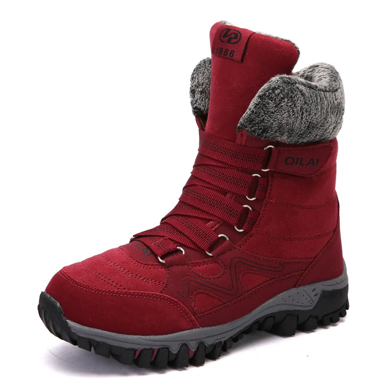 

Thickened snow boots women's new warm boots outdoor anti-skid high top cotton shoes large women's shoes