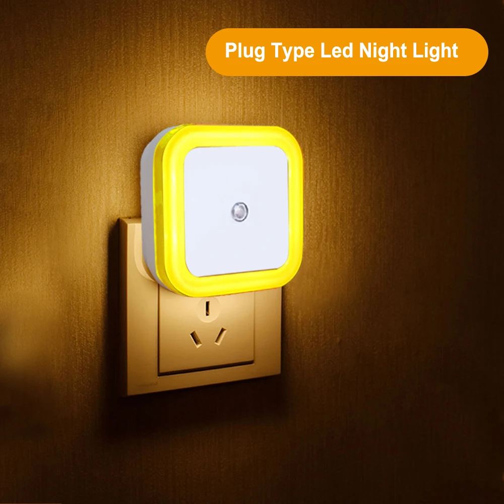 

LED Night Light Light Sensor Control LED Night Lamp Mini Square WC Toilet Light Corridor Lamp for Baby Room Bedroom EU/US Plug
