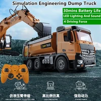 high simulation ratio rc soil dump truck 114 2 4g 30mins endurance imitation hydraulic telescopic boom free lift truck model