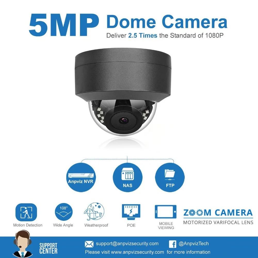 Новая совместимая с Hikvision 5MP камера безопасности наружная 5 MP видео наблюдения купольная ip-камеры с питанием по PoE HD