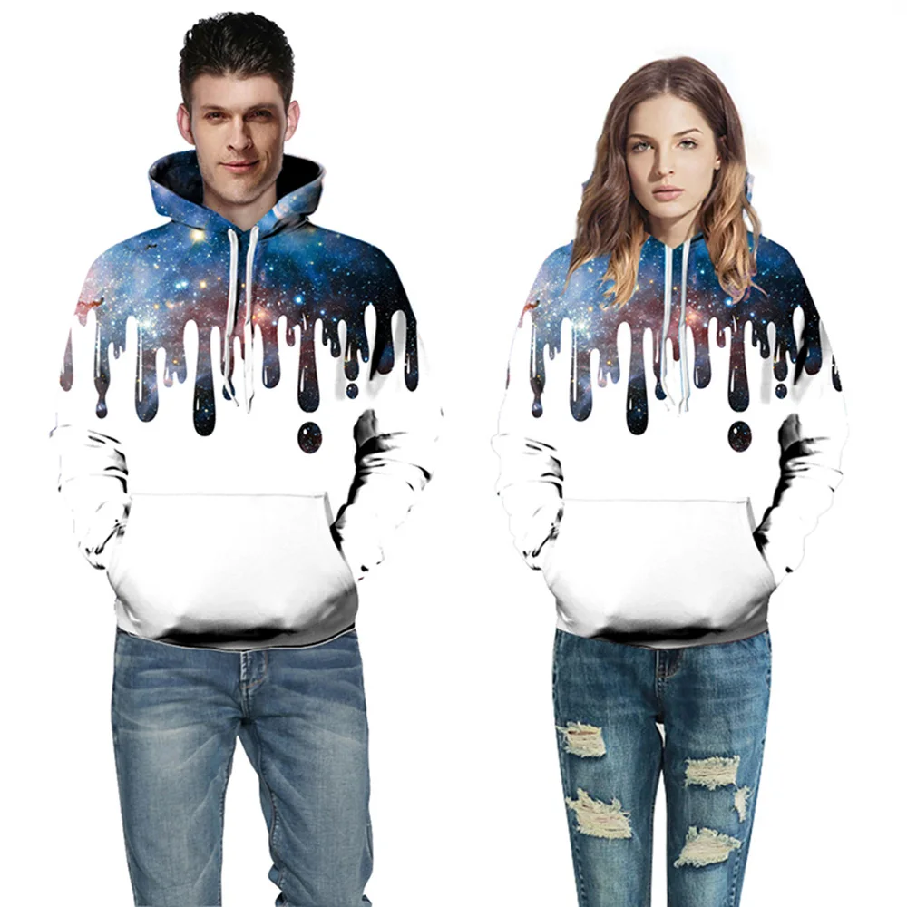 

Dropship Sweatshirts Men/Women 3D Hoodies Hooded Tracksuit Tops Print Galaxy Paint Hoody Pullovers YXQL9159