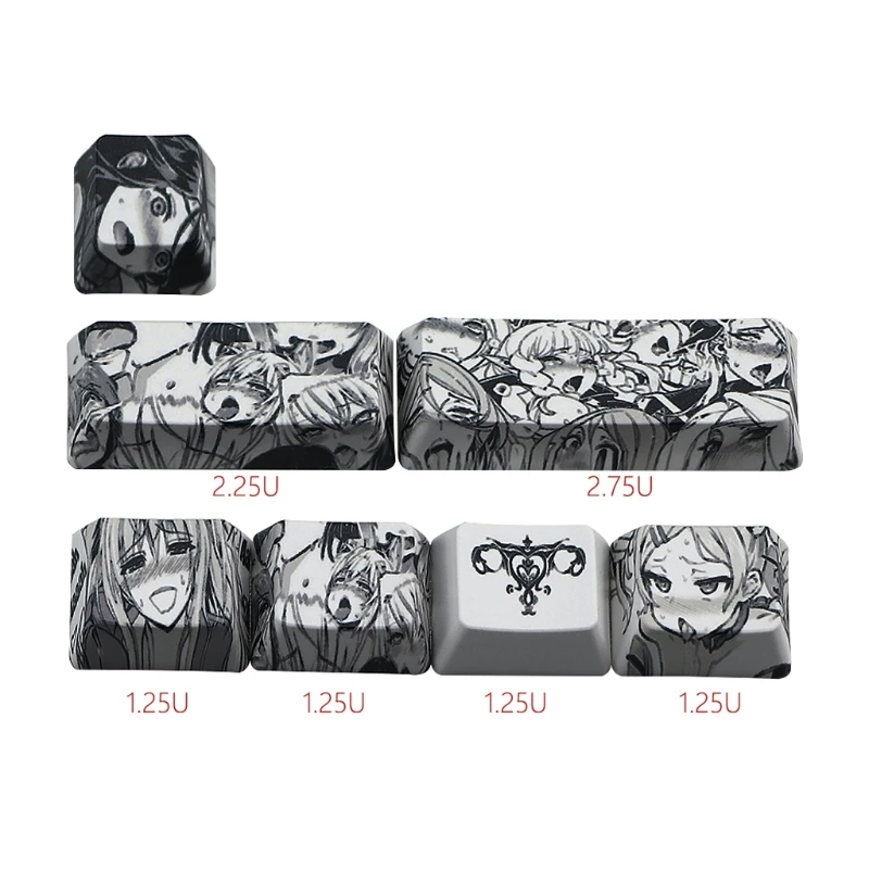 PBT 71 клавиша Ahegao Keycap Сублимация OEM аниме для GK61 GK64 Прямая поставка|Клавиатуры| |