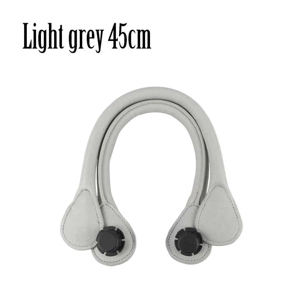 light grey 45cm TANQU короткий длинный круглый Pu искусственная кожа ручка для Obag классический мини O сумка женские сумки на плечо - Цвет: light grey 45cm