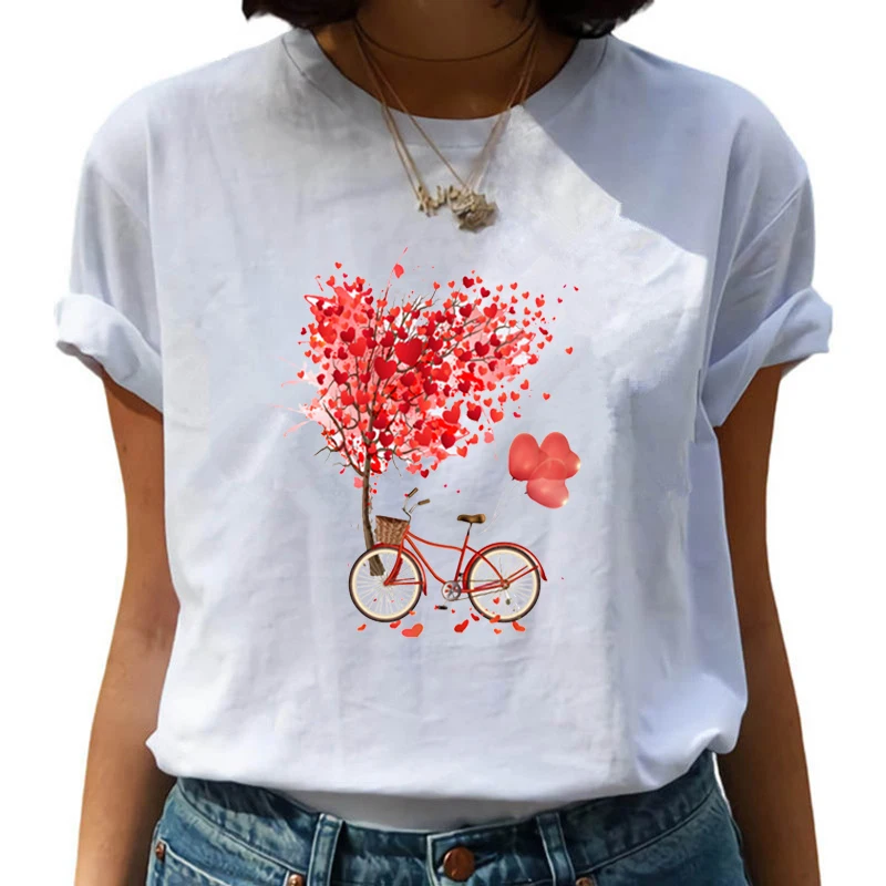 

Bicycle T Shirts Women Fashion Graphic Print Harajuku Casual Korean Tops Style Graphic Tees Feamle T shirts Woman Clothing