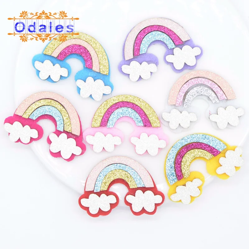 24 шт./лот красочные шелковистые облака Радуга фетровые мягкие нашивки сделай сам