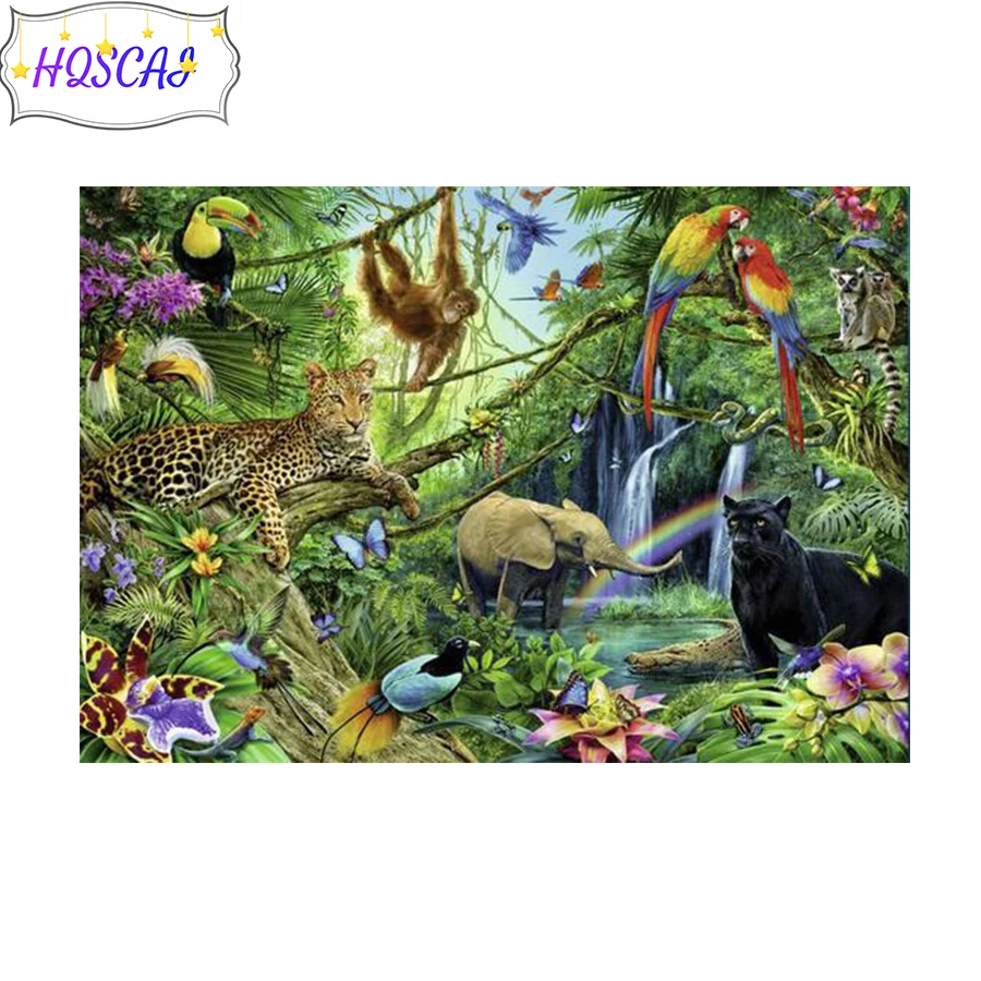 

Алмазная 5D картина «сделай сам», тигр, слон, обезьяна, животные, наборы для вышивки крестиком, полная вышивка, мозаика, искусство, картины стр...
