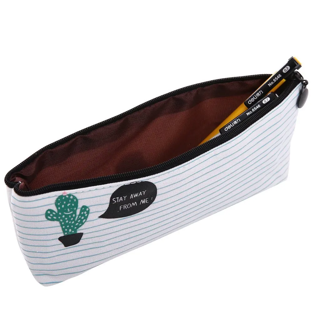 Чехол карандаш кактус милый пасторальный повязку холст коробка макияж сумка