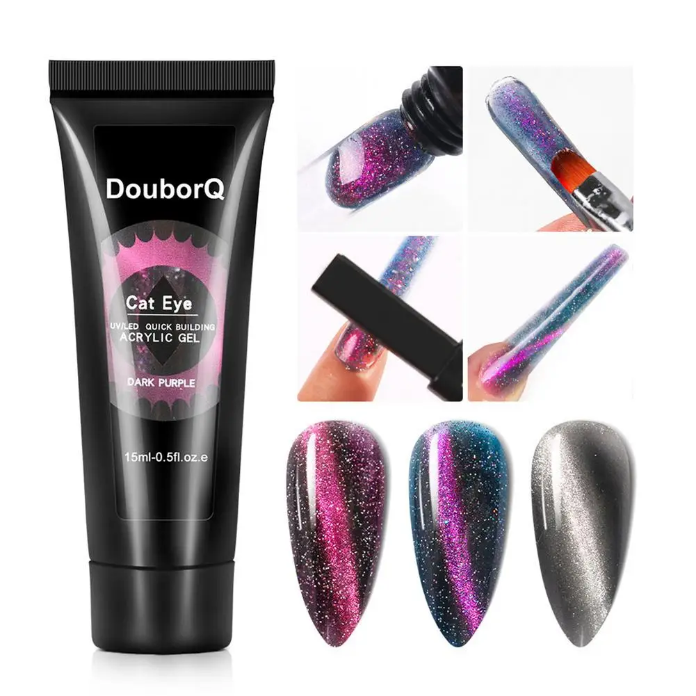 

3Pcs 15ml Nail Builder Crystal Gel Nail Polish Varnish For Nail Extension LED Gel Acrygel For Cat Eye Nail Art Tool