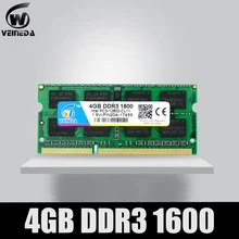 VEINEDA laptop DDR3 4gb 8gb 1333 1600mhz PC3-12800 So-dimm Ram Compatible ddr3 1333 Pddr 3 204pin For AMD Intel Laptop