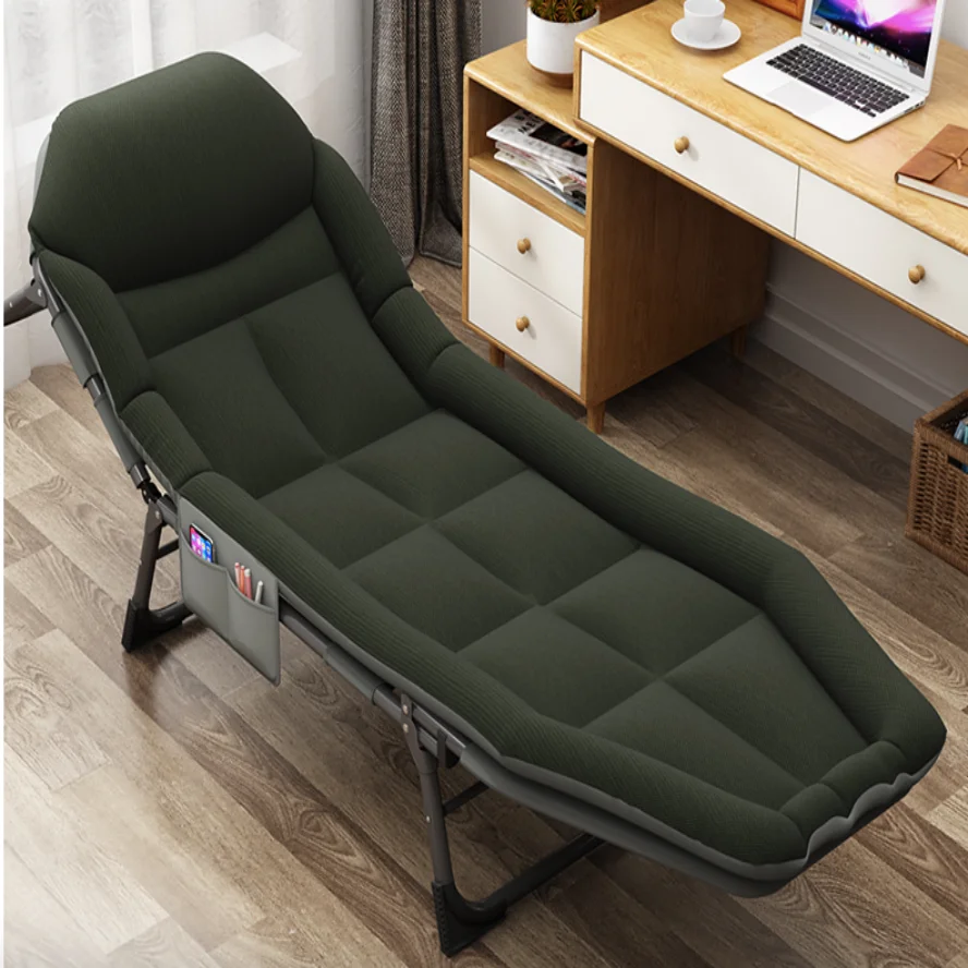 Folding bed recliner single lunch break bed office nap artifact simple household camping bed multifunctional