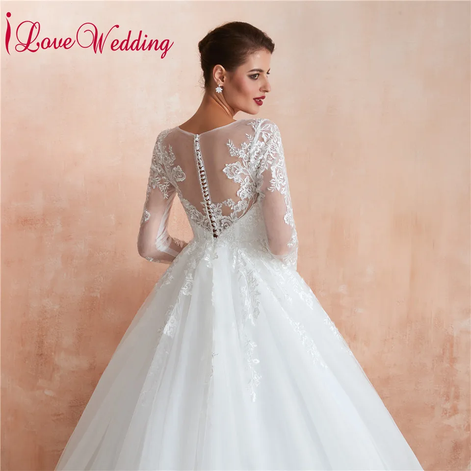 Женское свадебное платье It's yiiya белое мусульманское с длинным рукавом на заказ