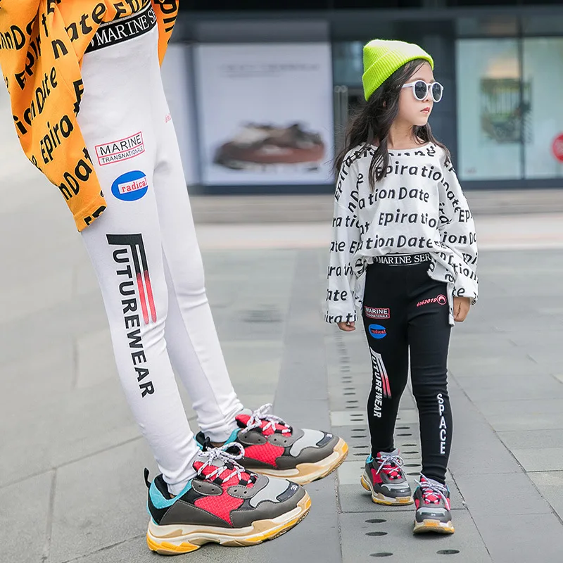 Весенне осенние леггинсы для девочек в Корейском стиле с эластичным рисунком