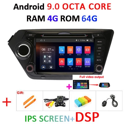 4G64G IPS DSP Full B 4G+ 64G 8 CORE 2 Din android 9,0 автомобильный dvd-плеер gps навигация для Kia k2 RIO 2010 2011 2012 2013 Автомагнитола стерео DSP - Цвет: 4G64G IPS DSP Full B
