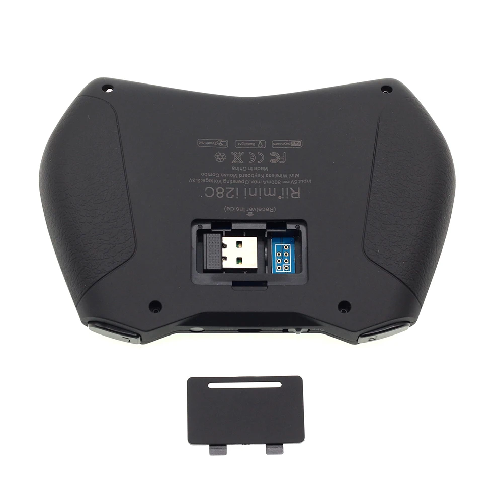 Rii i28C с подсветкой Русский Английский 2,4 ГГц Мини Беспроводная клавиатура Air mouse с портативной сенсорной панелью для Android tv Box IP tv Mini PC